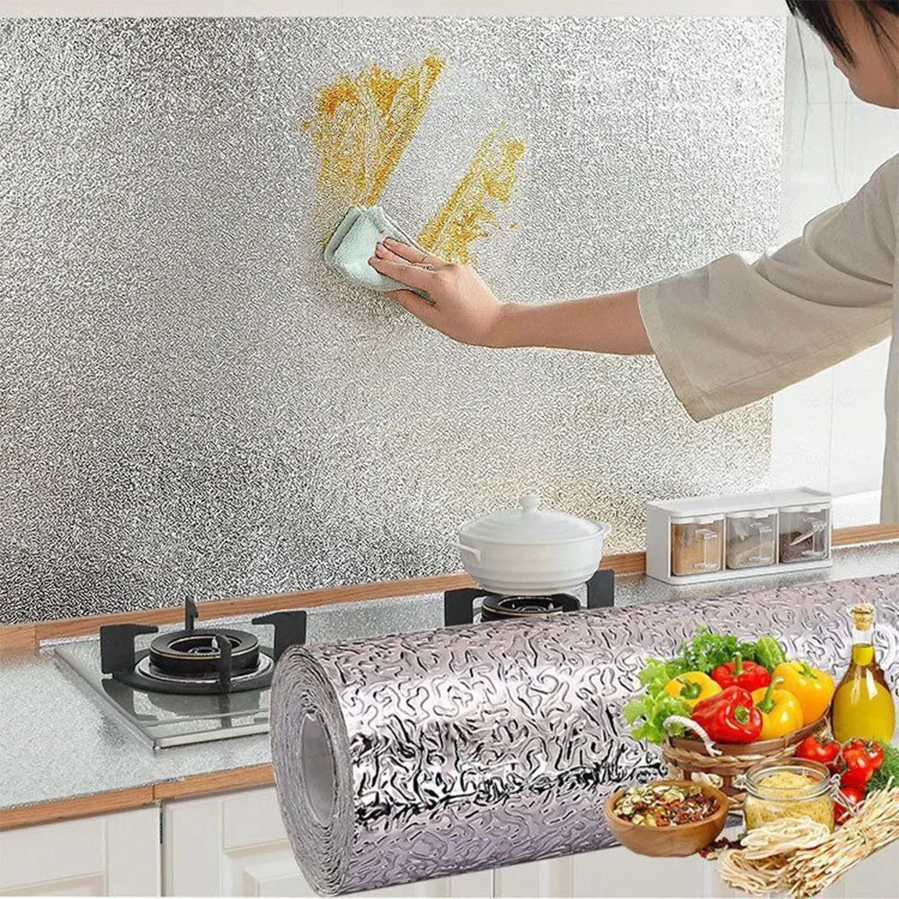 

Kitchen PVC Oil Proof Sticker Stove Cabinet Sticker Household Waterproof-Proof High Temperature Resistant Cabinet