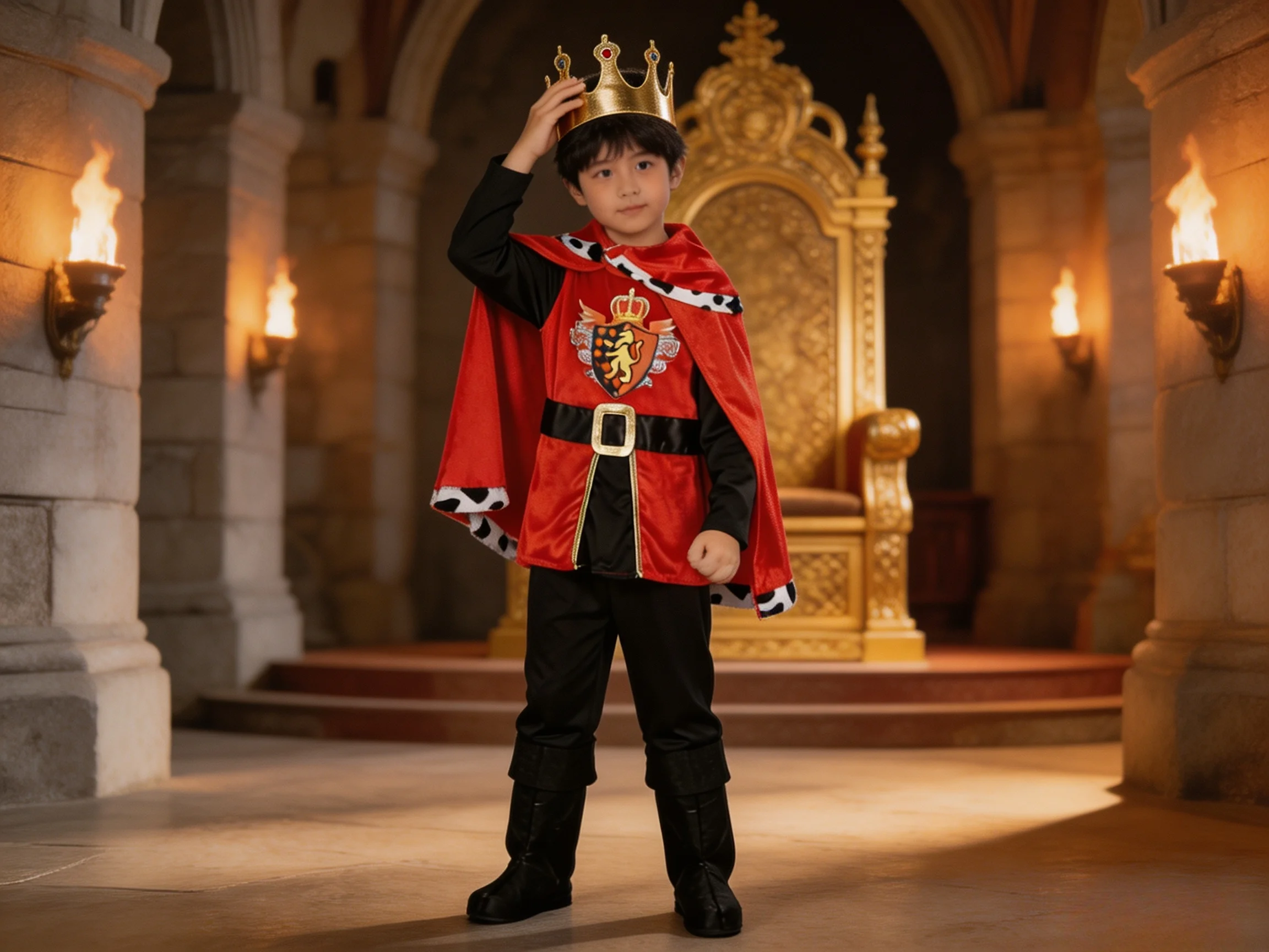 Disfraz de Rey Real para Niños, Traje de Halloween, Conjunto de Disfraz Medieval para Niños