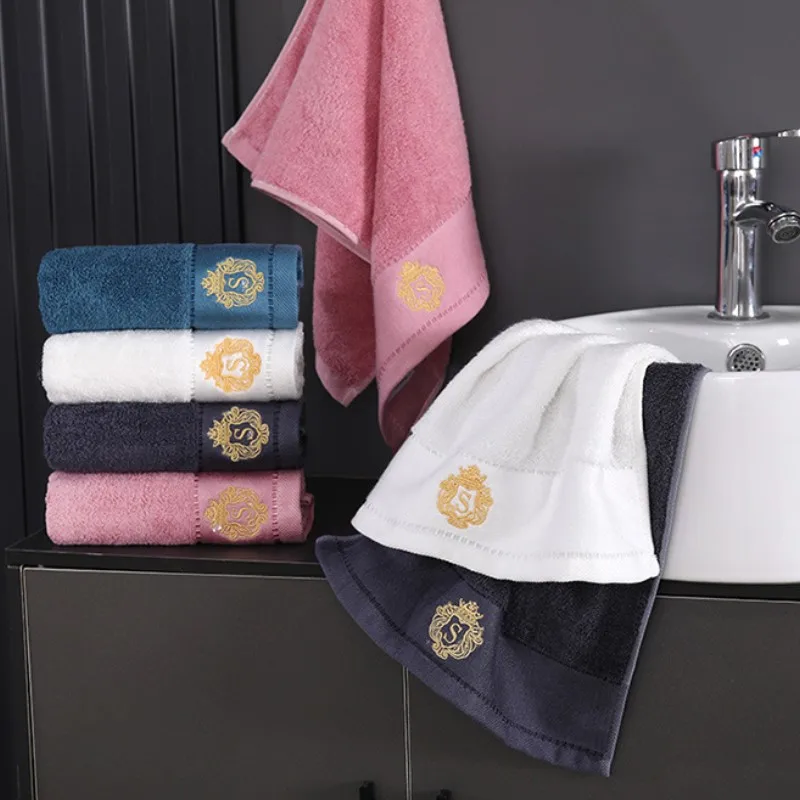 

Embroidered Bamboo Fiber Face Hand Towels Set of 2/4 Luxury Bath Towels Skin-Friendly Luxury Bathroom Shower Towel Serviettes