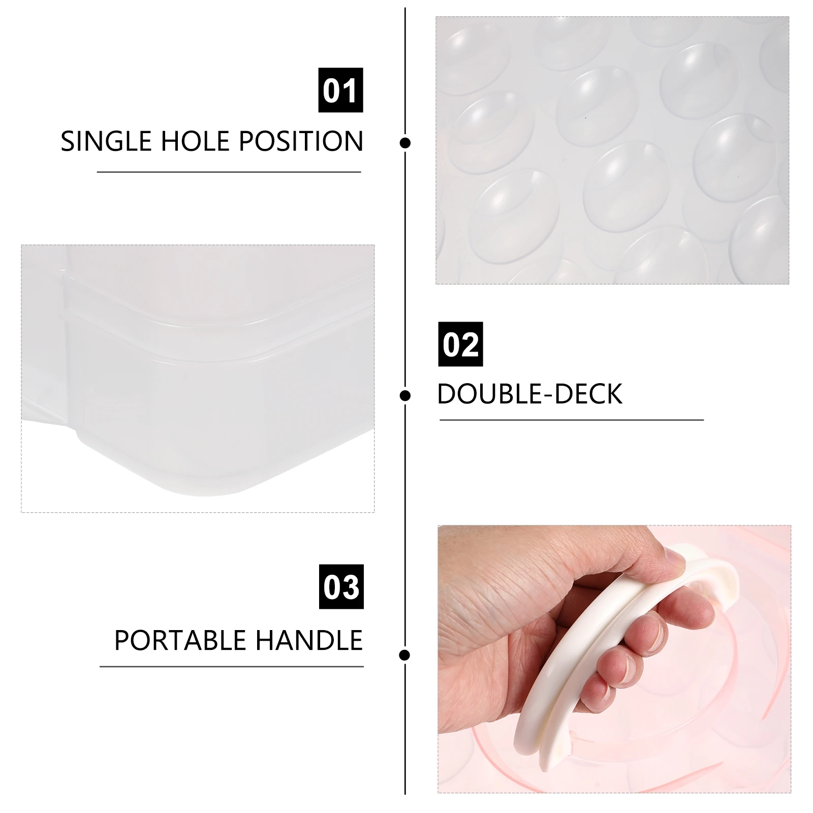 

Egg Storage Box Fridge Pp Material Dust-Proof Lid Container For Kitchen Pantry Freezer Camping Durable Food Safe Stackable