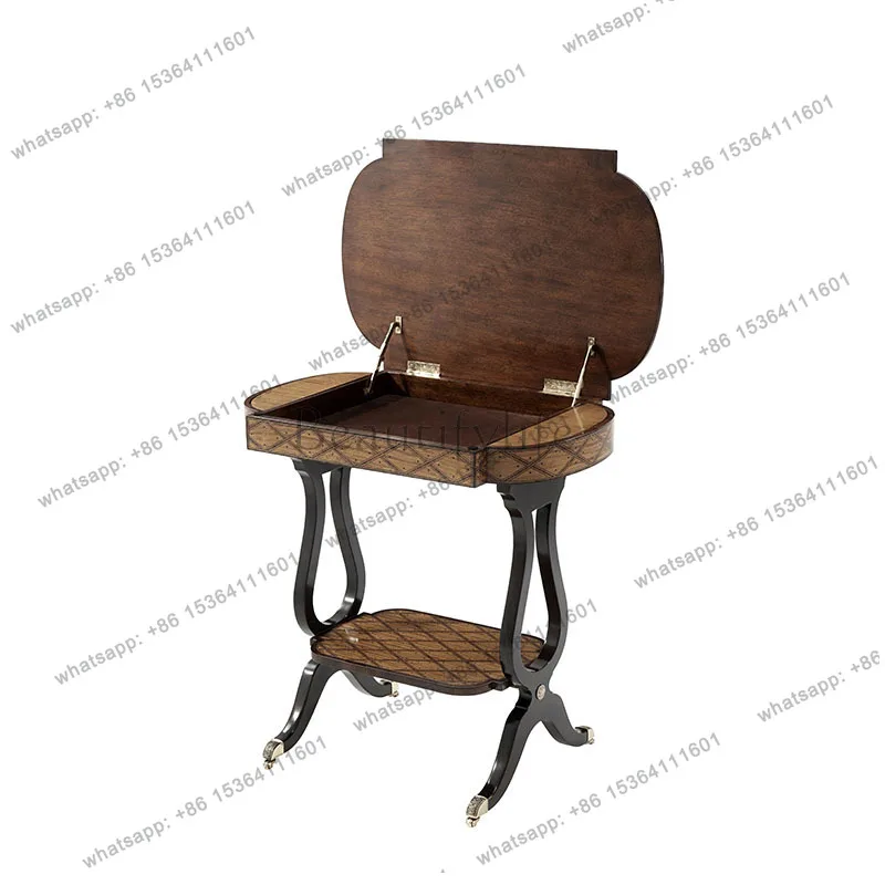 Neoclassical special-shaped corner table, mahogany court storage, small corner table