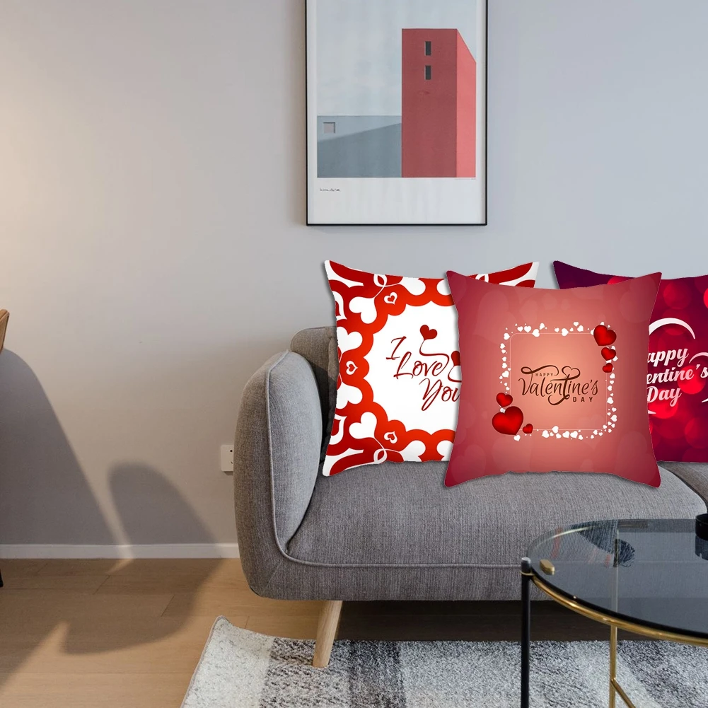 Juste de coussin en forme de cœur pour la saint valentin, 18x18 pouces, taie d'oreiller, décoration de mariage, pour canapé