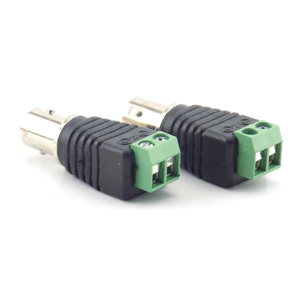 10pcs Coax Cat5 BNC Female Connectors Plug Adapter BNC Plug UTP Video Balun Connector for cable CCTV Camera D6