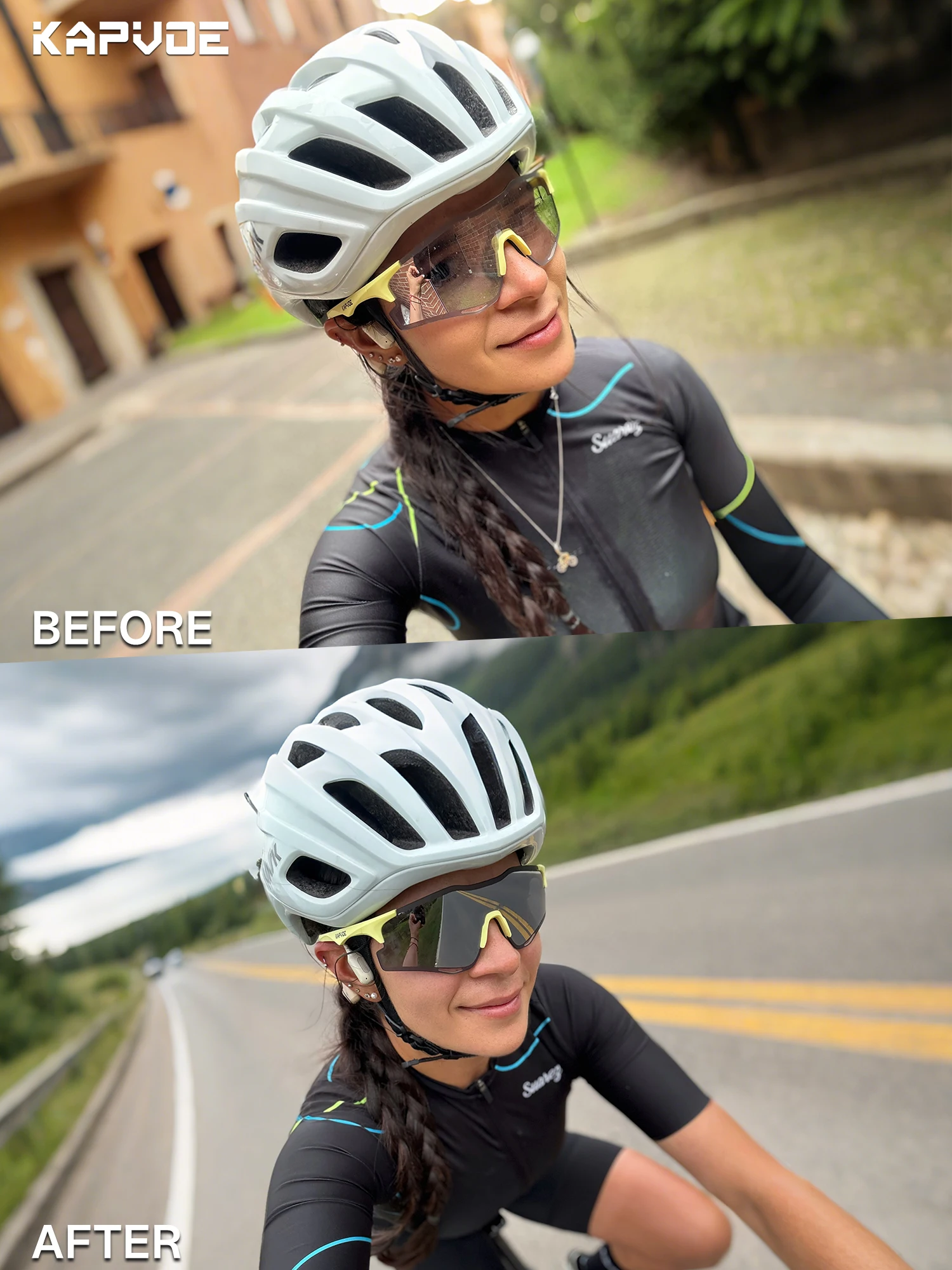 AliExpress kapvoe Kapvoe Photochromic Sunglasses Lightweight Running Sports Glasses Cycling Sunglasses for Men Glasses Hiking Women UV400 Goggles