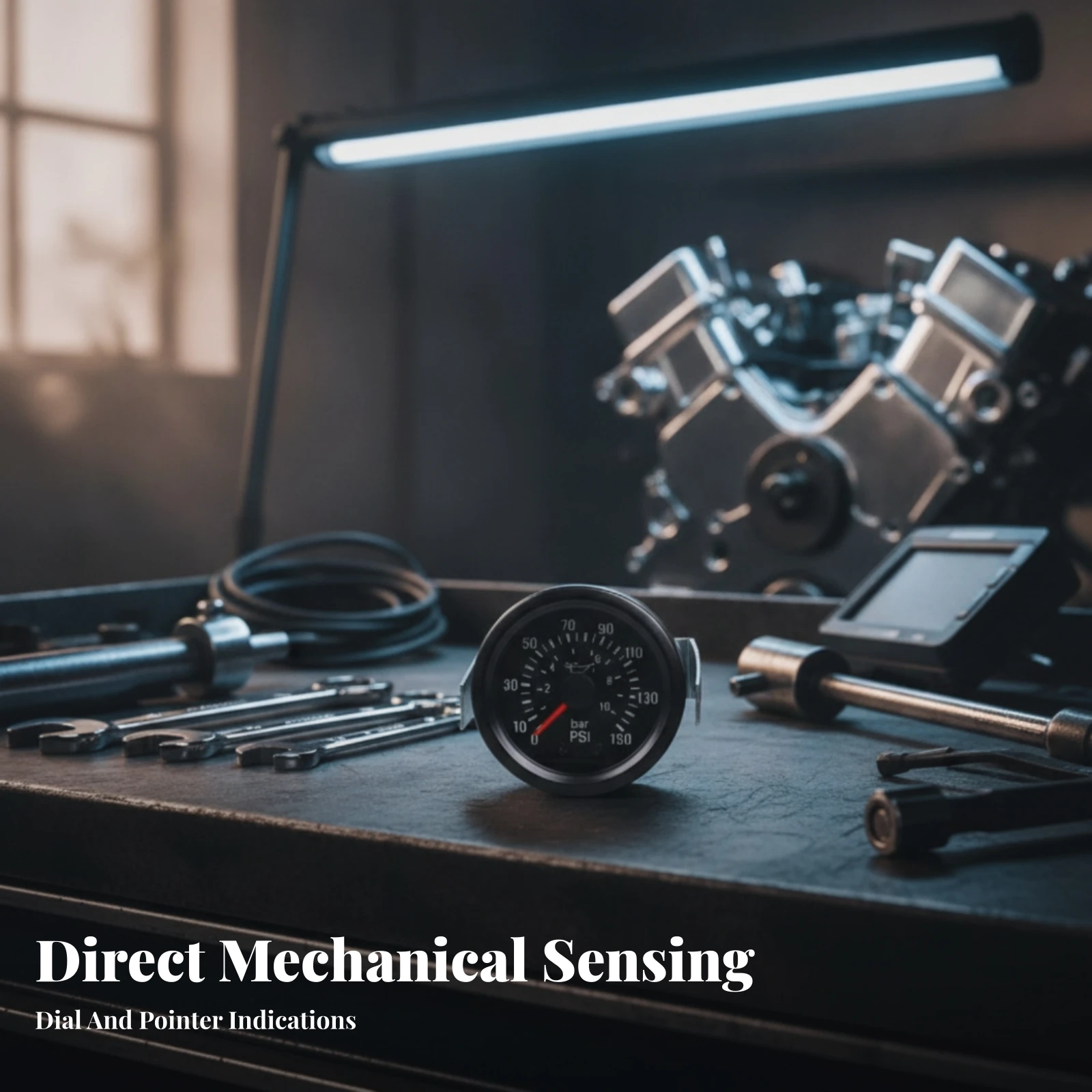 Mechanical Oil Pressure Gauge Threaded Rear Connection Two-Scale Scale Oil Pressure Gauge Vehicle Part Side Mounting Brackets