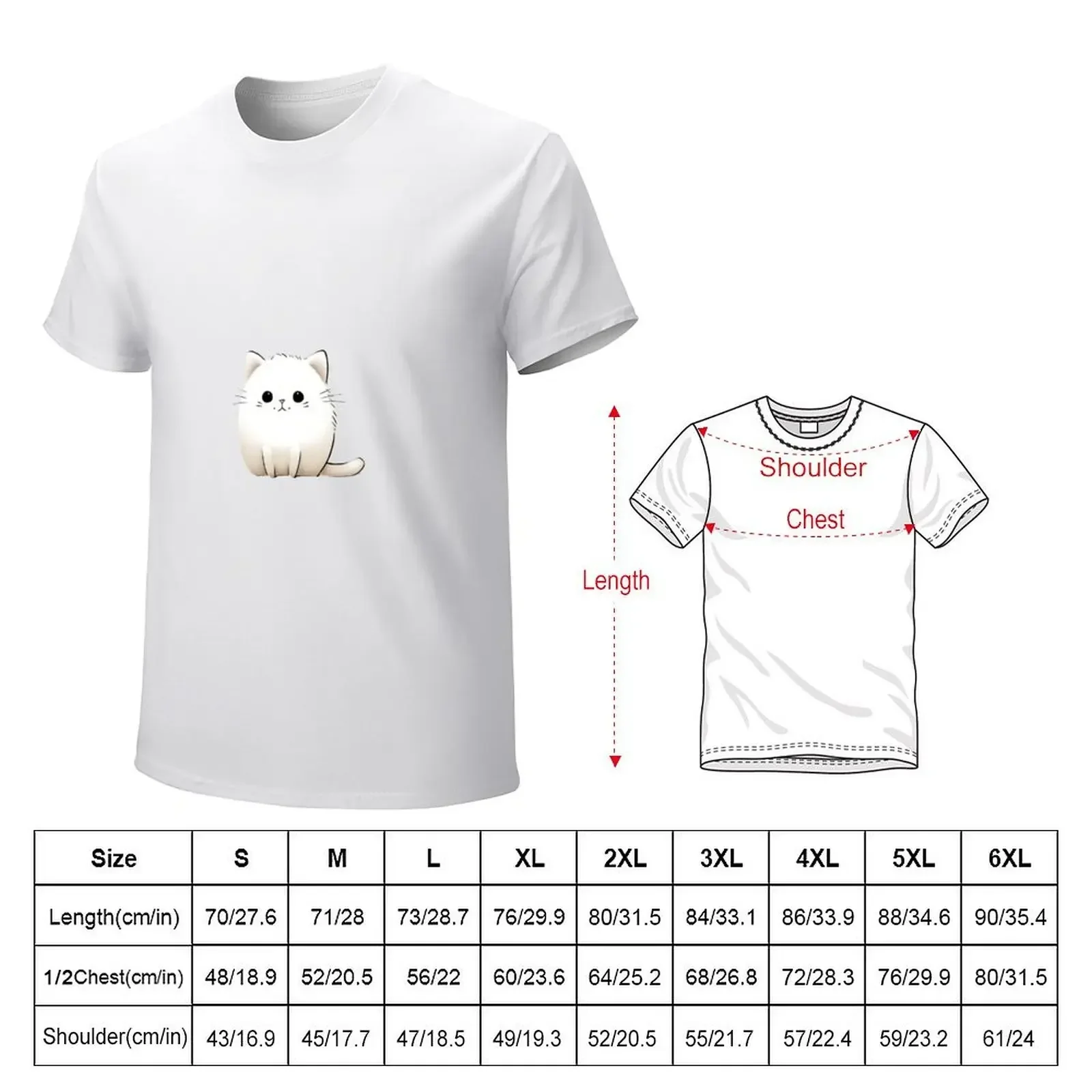 Silly Alone Little Cute white Cat T-Shirt animal prinfor boys hippie clothes mens vintage t shirts