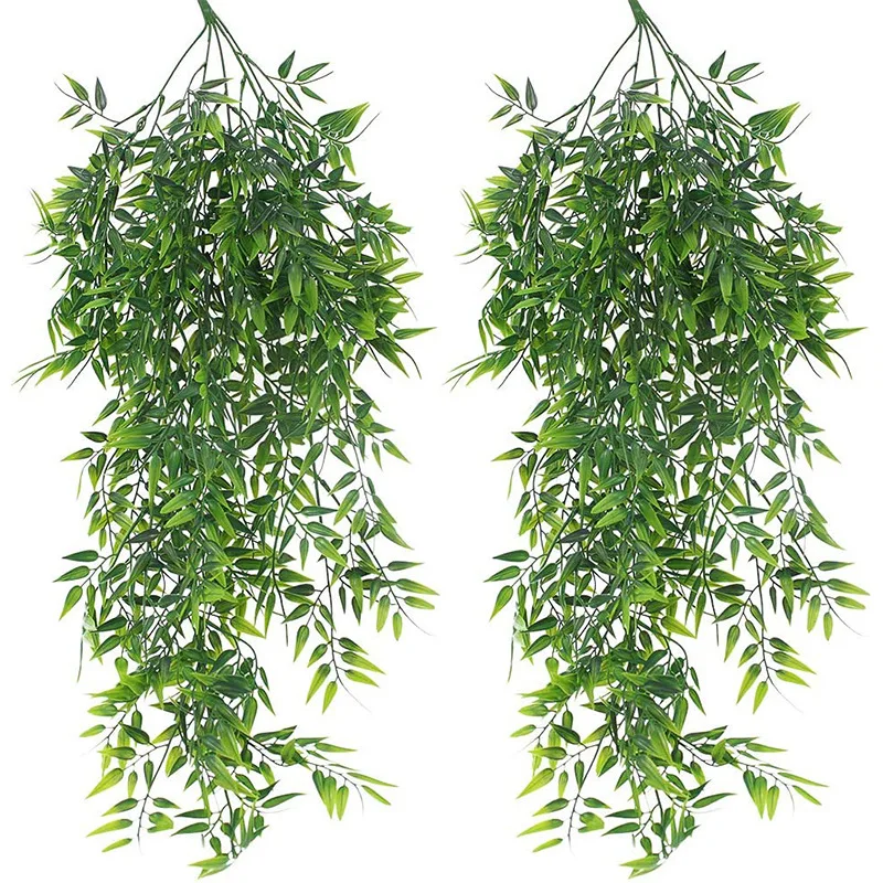 Faux Willow Rattan Vines Room Decor Hanging Artificial Plant for Patio Porch Outdoor Plant Wedding Party Wall Garden Decor