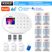 KERUI W204 4G Alarm Kit WIFI GSM Burglar Security Home Alarm System Tuya Smart Control Panel with Home Devices