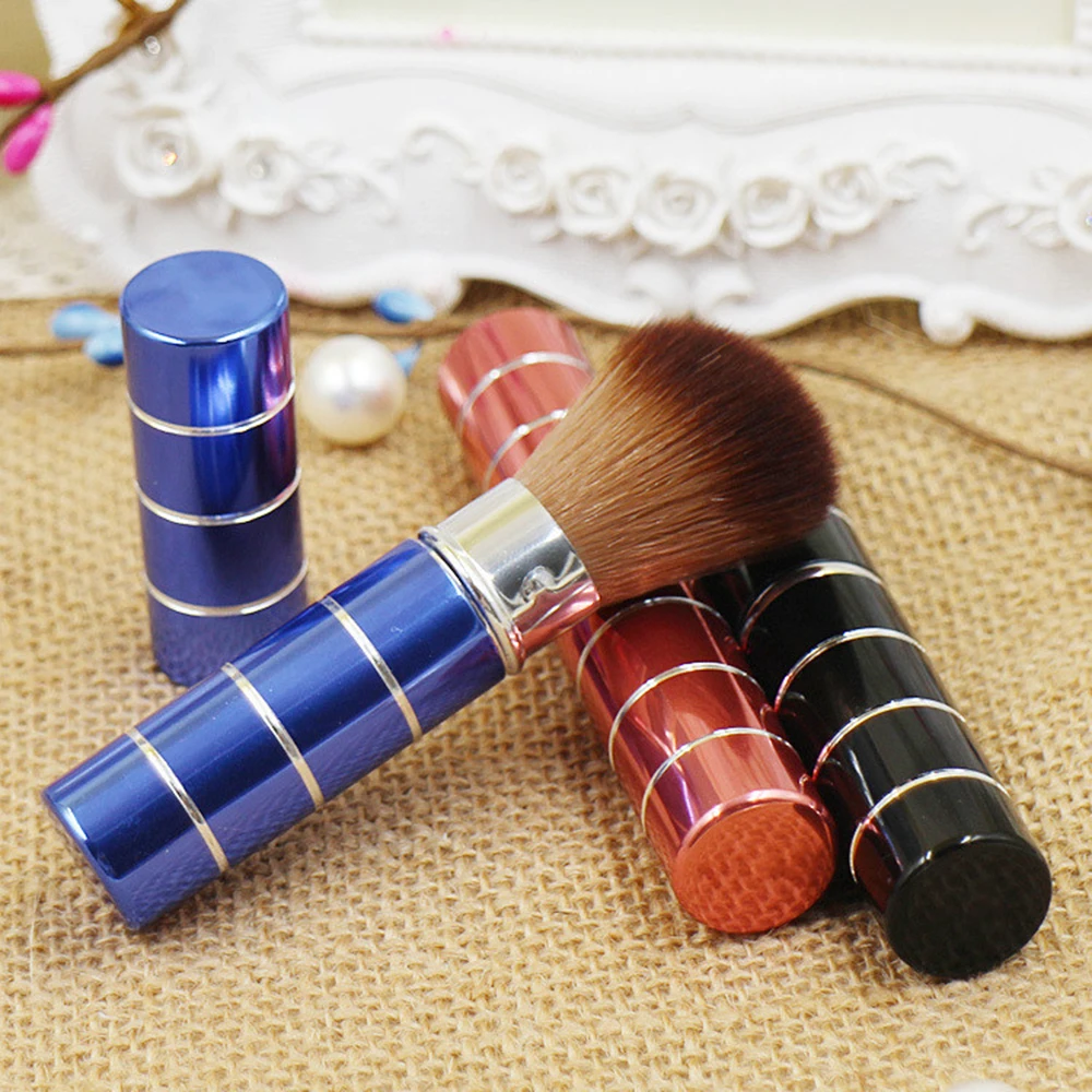 1PC Pro Intrekbare Dome Blush Brush Aluminium Oogschaduw Foundation Gezichtsborstels Make-up Cosmetische Gereedschappen
