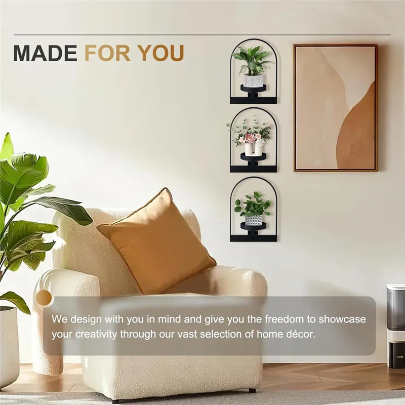 

THIVN-2Pcs Wall Plant Holder ,Wall Planter,Window Plant Shelf Picture Frame Metal Plant Holder Ease Of Modern Style