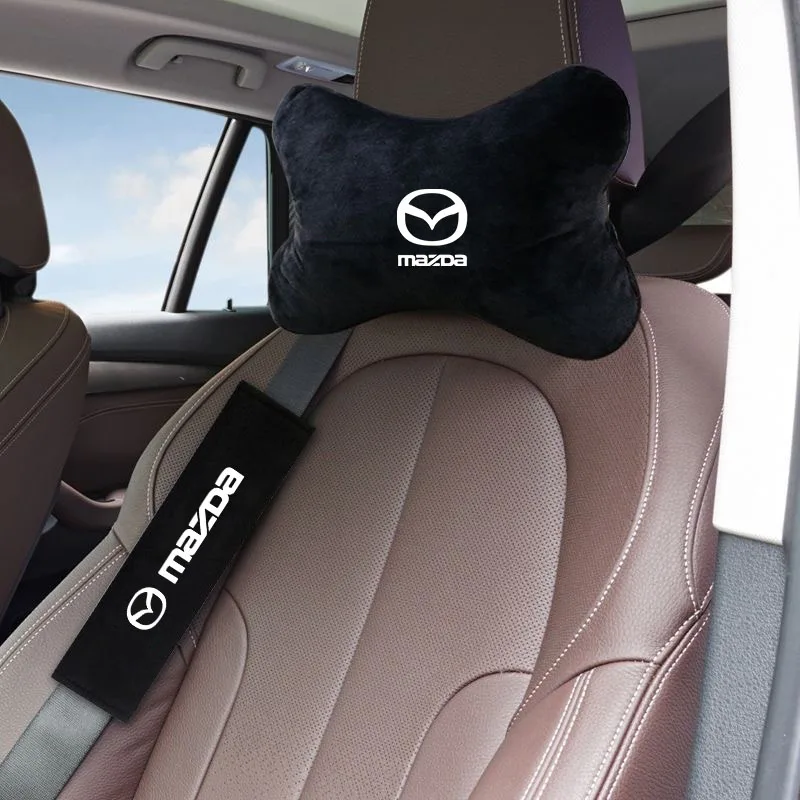 Car Headrest Neck Pillow Seat Belt Shoulder Pads for Mazda 3 CX5 6 BK GH 2 CX3 CX30 MX5 5 CX7 CX9 RX8 MX3 MS MP Auto Accessories