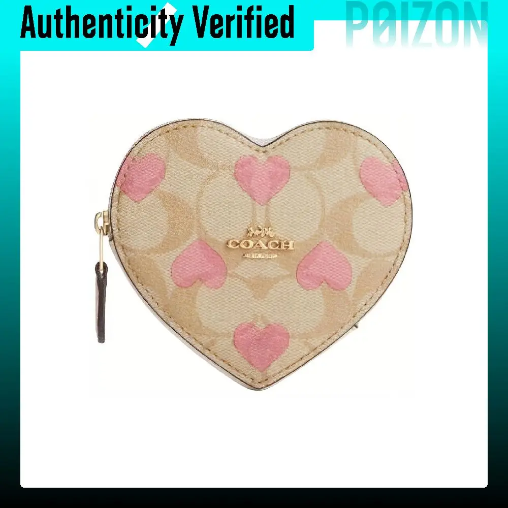 COACH Heart PVC Wallet Women's Light Khaki CP480-IMOTV