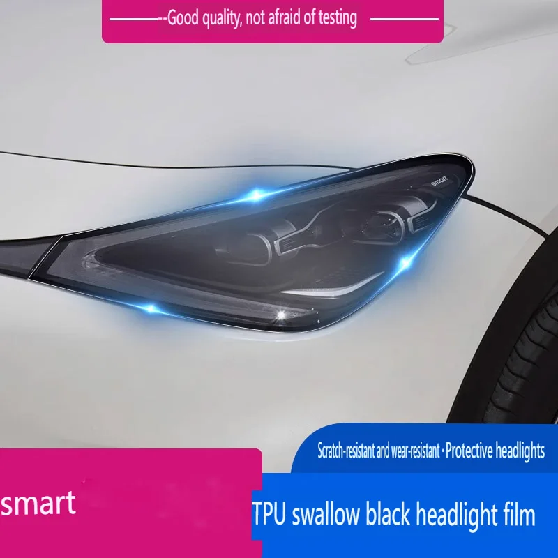 Auto Front scheinwerfer Film für Smart Elf 1 geräucherte schwarze TPU transparente Folie dekorieren Scheinwerfer Zierleisten Autozubehör