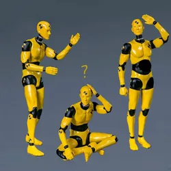 1/12 DAMTOYS DPS02 Yellow Testman Crash Test Dummy Model 6 inch Action Figure Body Doll for Hobby Collection