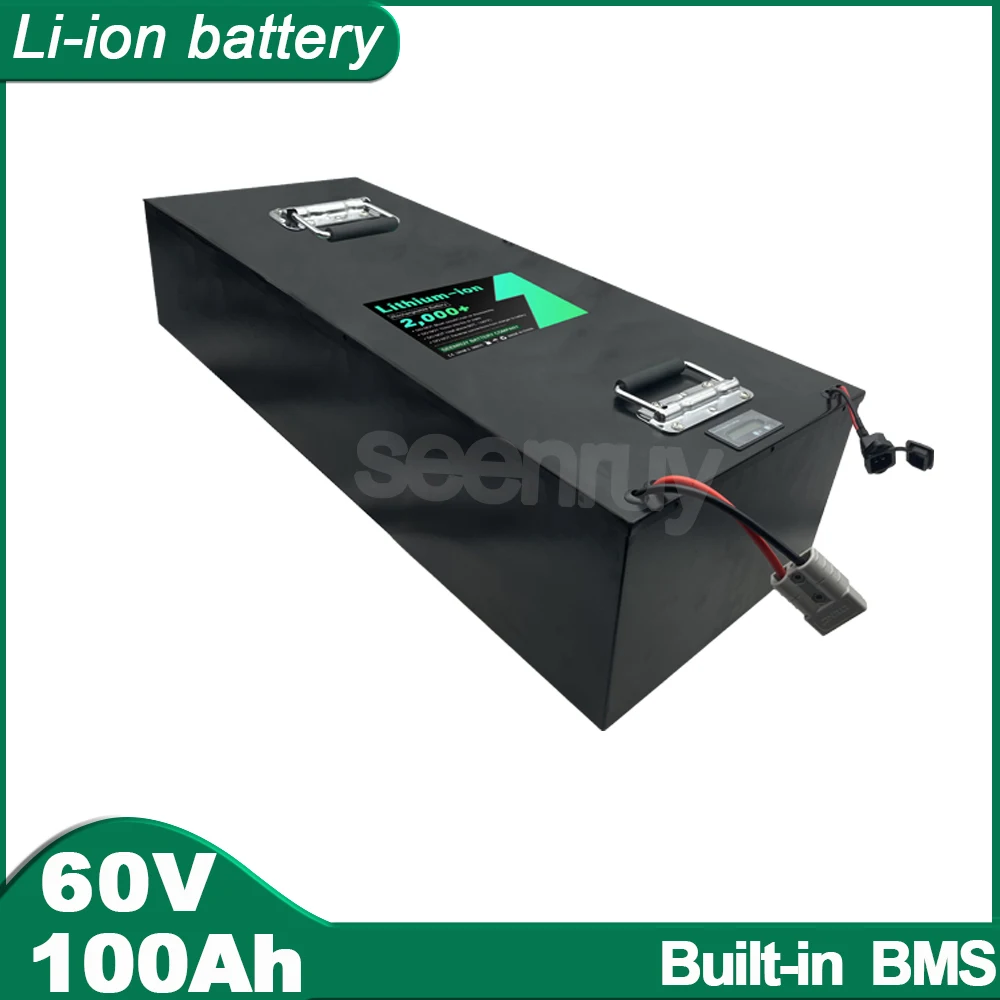 60V 100AH Li ion With Charger Lithium Polymer Battery Perfect For 8000W Electric Vehile Tricycle Motorcycle E-bike Bike Scooter