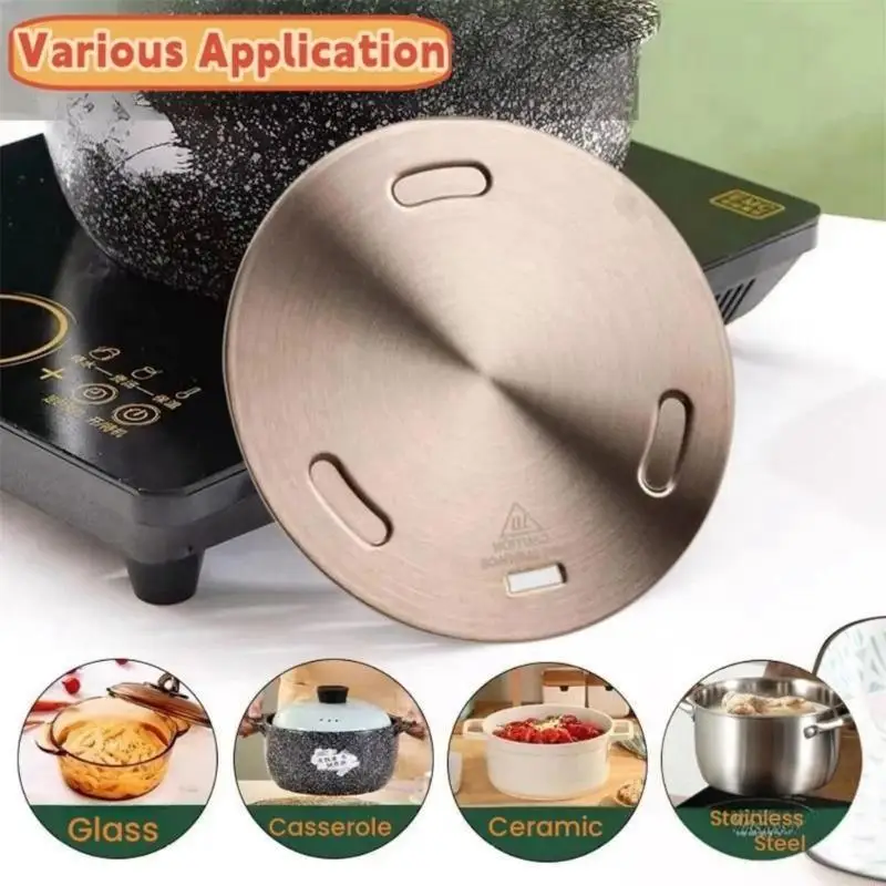 

Heat Diffuser Plate with Removable Handle Stainless Steel Texture for Kitchen