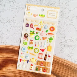 Korean Import Original BONITO Antique Kitchen 3D Crystal Stickers Scrapbooking Diy Journal Stationery Sticker Deco Art Supply
