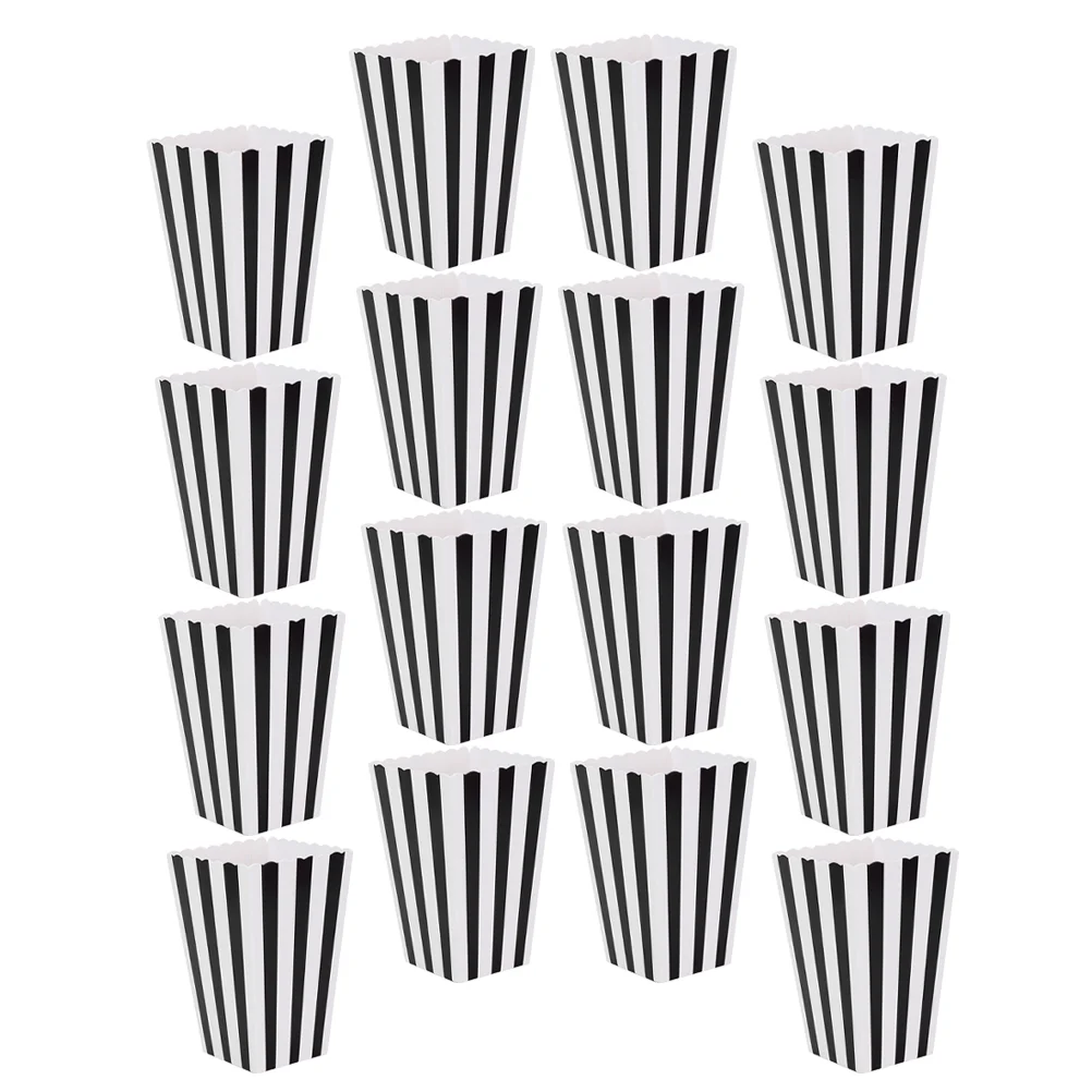 

32 Pcs Carton Popcorn Boxes Bulk Party Cups Containers Buckets Holders Paper for Stripe Movie Night
