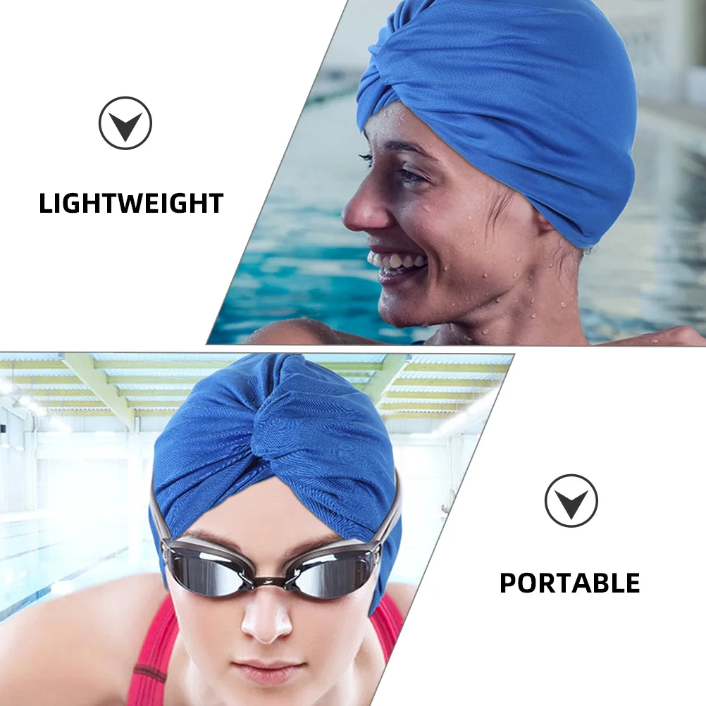 

2 Pcs Beach Hat Swim Cap for Women Swimming Fashion Swimmers Nylon Womens Adult