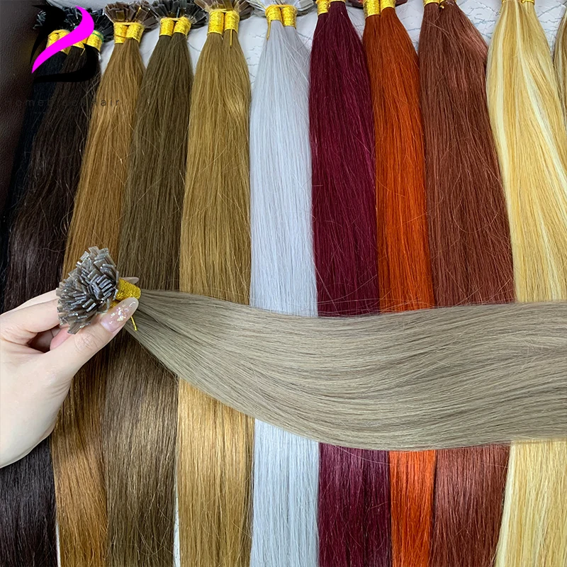 Remy Hair Flat Tip Hair Extension Human Hair Human Fusion Hair for Women 0.8g/ 1g/Strand Natural Capsule Keratin Pre Blonde Hair