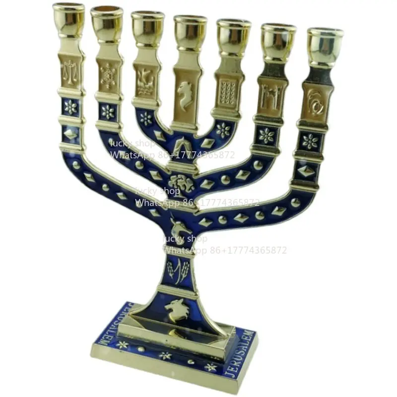 

Large 7-head Gold Lampstand Handicraft Alloy Candle Stand Holiday Gift Living Room Romantic Ornament