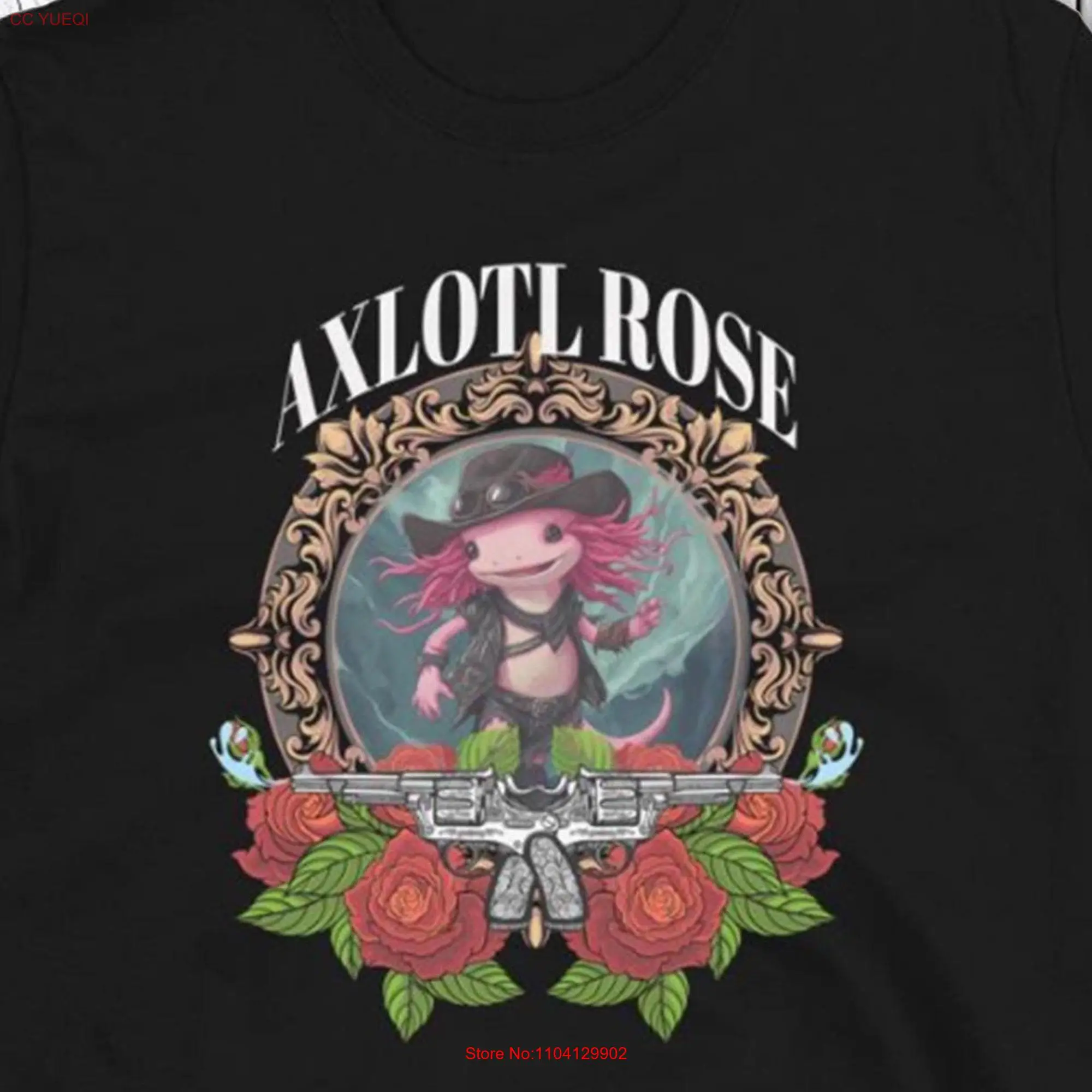 Axolotl Rose T Shirt Amphibian Lover For Him or Her Neotenic Ambystoma Mexicanum Mexican Salamander Present Cute