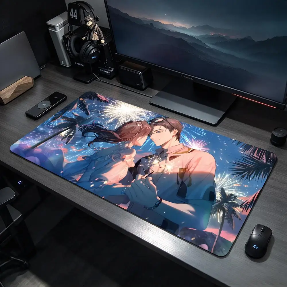 Romance Game M-Mr Love Queen's Choice Mouse Pad Large Gaming Mousepad Desk Mat Non Slip Bottom Featuring Stitched Edges