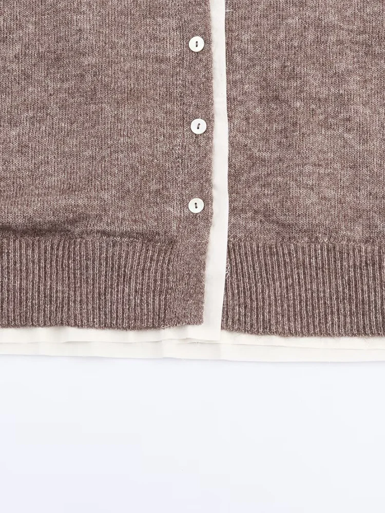 เสื้อแจ็คเก็ตถักแขนยาว คอกลม ติดกระดุม สไตล์ยุโรปและอเมริกา คอลเลคชั่นใหม่ ฤดูใบไม้ร่วง ปี 2025 สำหรับผู้หญิง