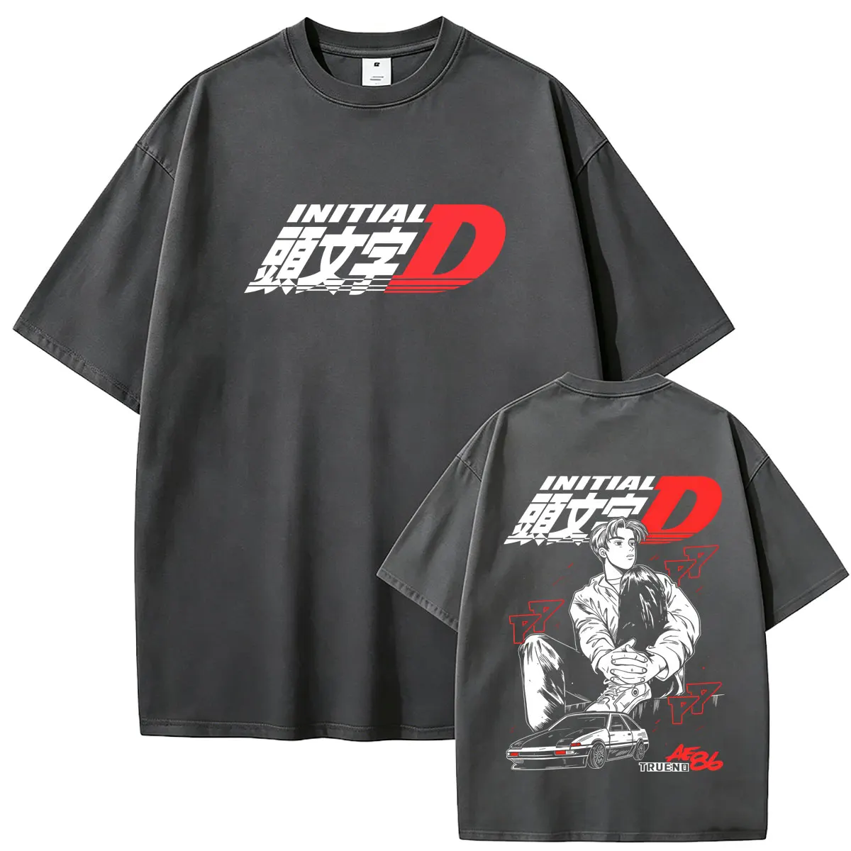 Anime Initial D Drift AE86 Takumi Fujiwara Graphic T-shirt Summer Men Women Cartoon Manga Harajuku Tshirt Male Fashion T Shirts