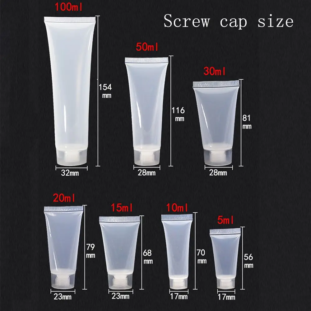 Hose Caps Portable Hand Cream Portable More Specifications Facial Cleanser Bottles Cosmetic Transparent