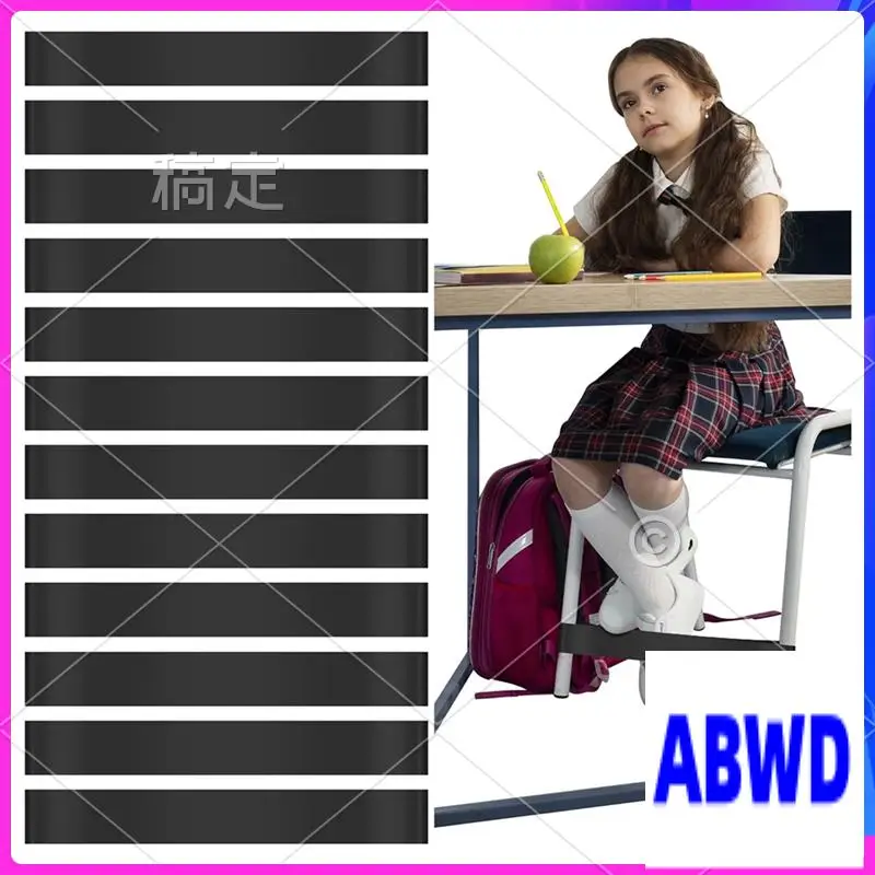 WD-12 قطعة شريط مرن للأطفال مع أقدام متململة للكراسي أدوات ADHD جلوس مرن للفصول الدراسية الابتدائية (أسود)