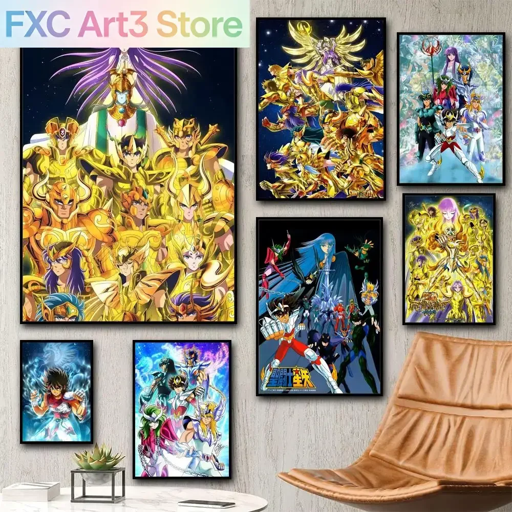 1 lienzo sin marco, lienzo de caligrafía Saint Seiya Whitepaper para pintura y póster: sin arrugas, impermeable, duradero, para decoración de pared en cualquier espacio.
