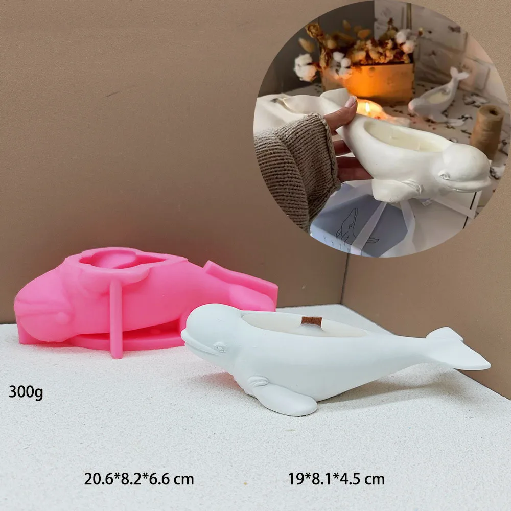 3D Dolphin Candle Holder Plaster Mold Concrete Cement Tealight Holder Silicone Molds Succulent Pots New Home Crafts Clay Mould