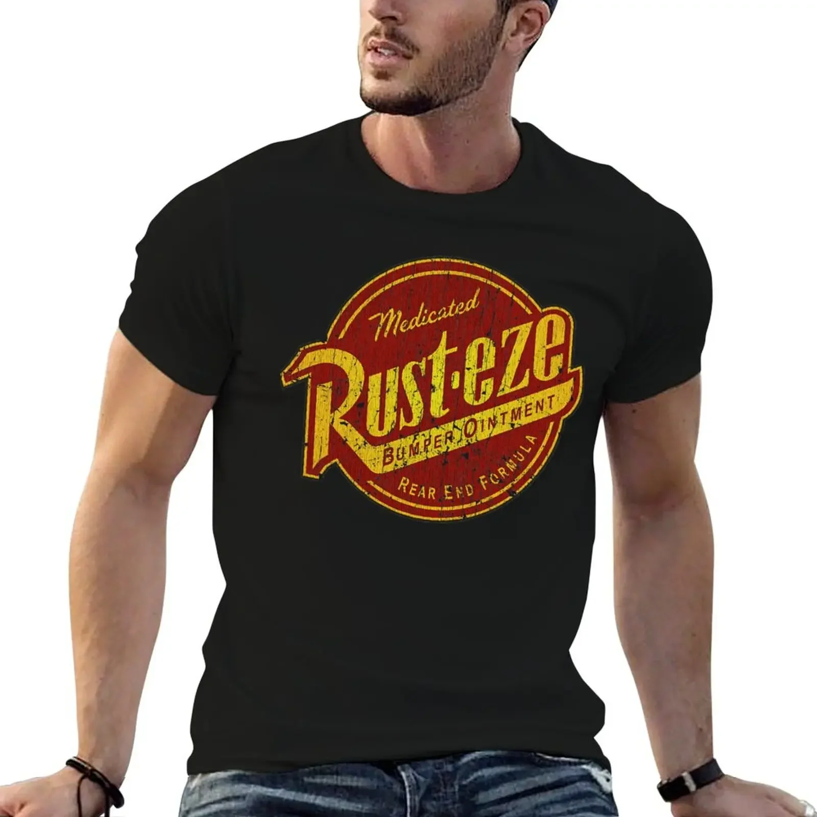 Auto Racing Rust-eze Bumper Ointment 1990 T-Shirt fashion shirts vintage cute tops t shirts men