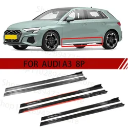 FOR AUDI A3 8P 2M Car Side Skirt Extension Plate Lip Separator Bumper 2.18M Racing Side Spoiler