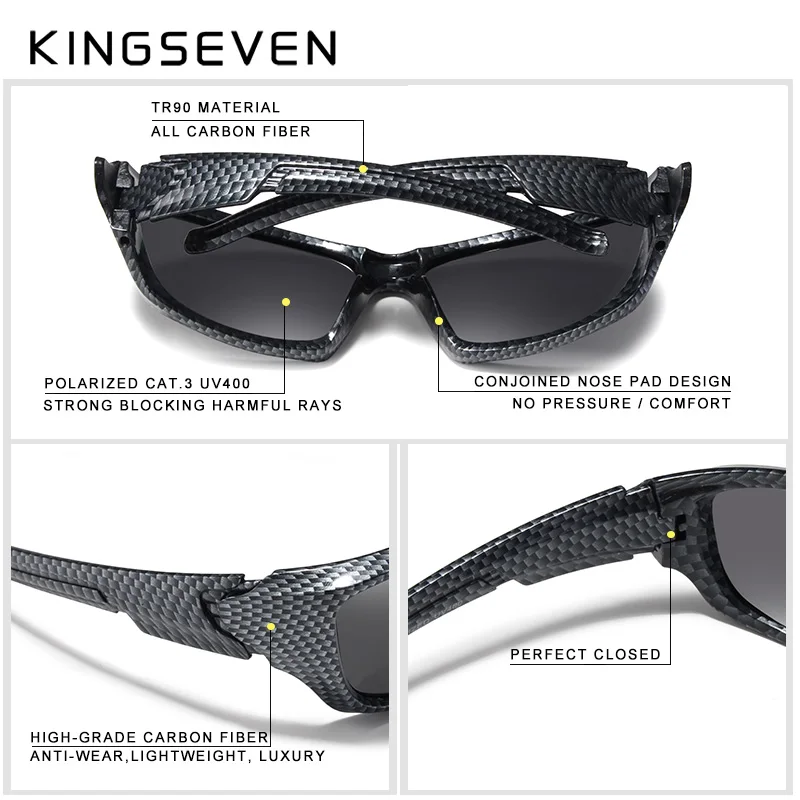 KINGSEVEN Brand New Design Cycling Sunglasses UV400 Polarization Men Women Sports High Quality Male Driving Anti-glare Eyewear