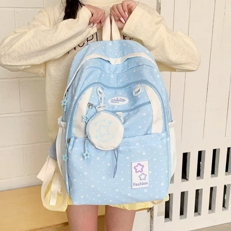 Cream Style Backpack for Students with High Appearance Simple and Cute Design Large Capacity Backpack Lightweight and Painful Ba
