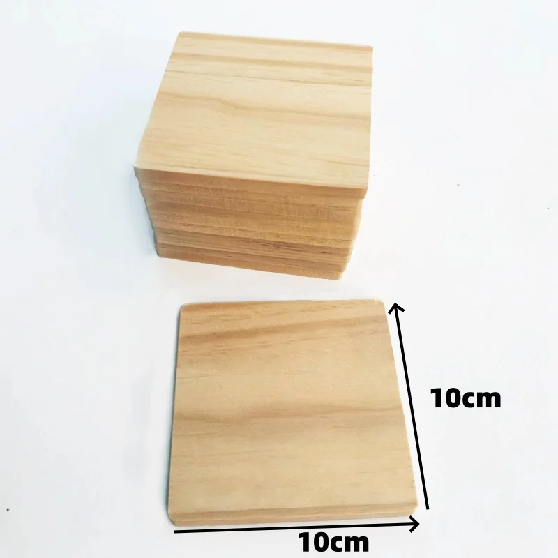 3/5/10-teiliges Set aus unbehandelten runden Holzuntersetzern für DIY-Bastelarbeiten und Heimdekoration, 4 Zoll Durchmesser, Naturholzmaterial, perfekt – Detail 11