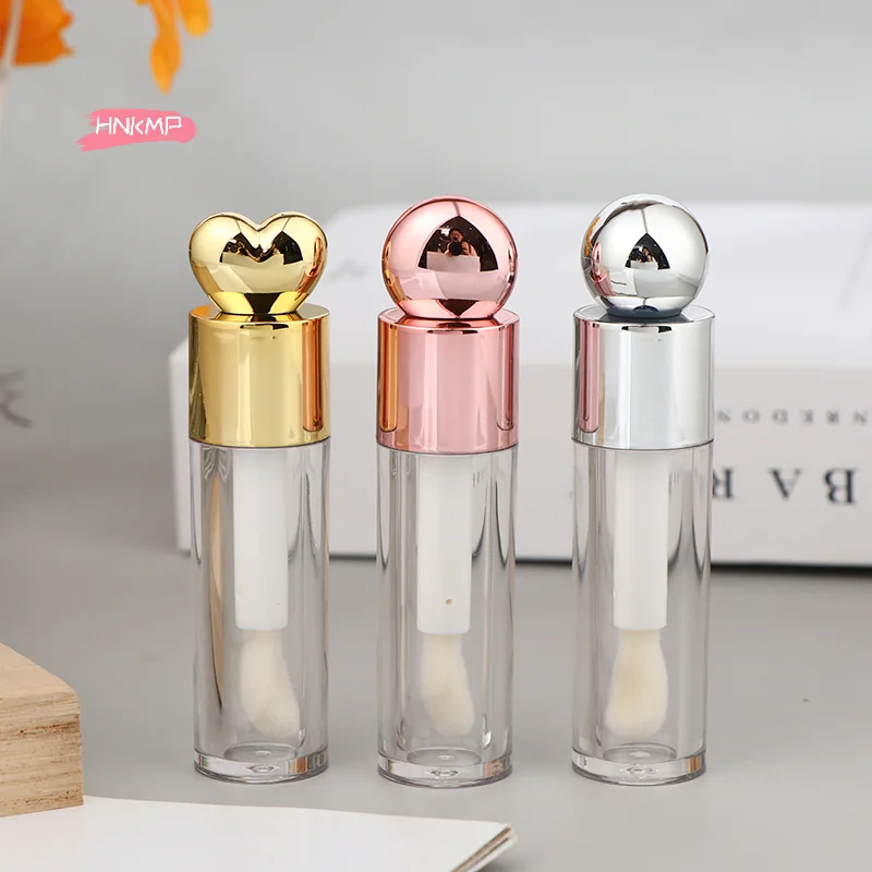 5ml gegalvaniseerde lipglossbuis met grote borstelkop transparant roze goud zilver dikke staaf lege fles voor lippencontainer