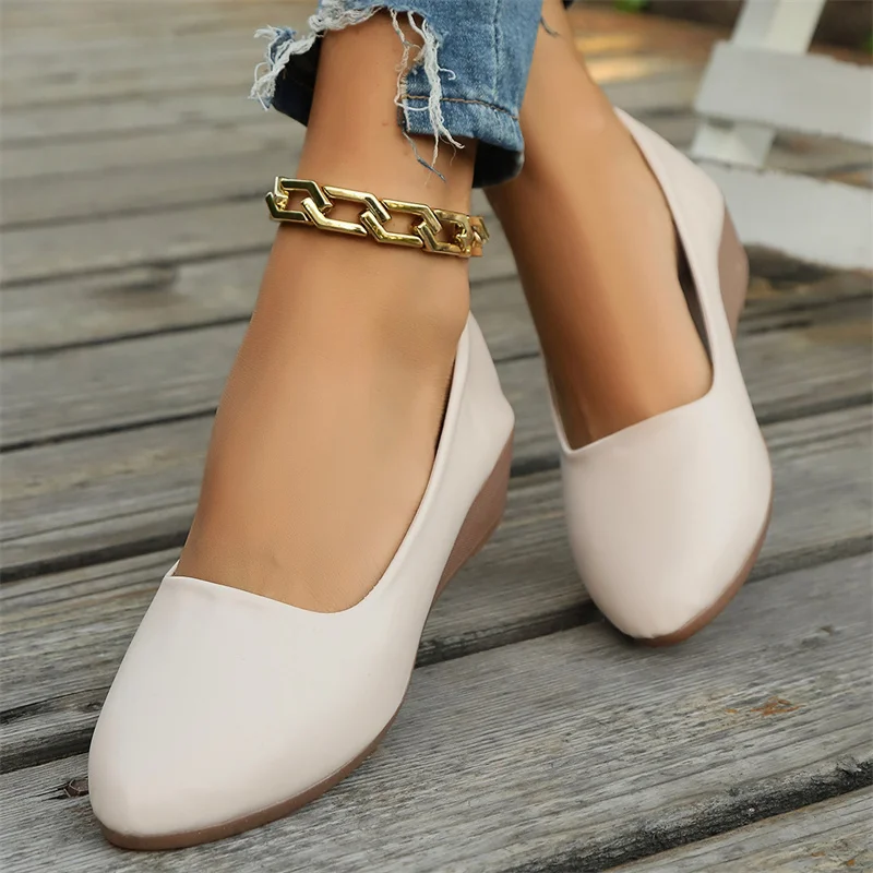 2024 Fashion Women Shoes Woman Flats High Quality Suede Slip-on Shoes Round Toe Rubber Women Flat Shoes Ballet Plus Size Cozy