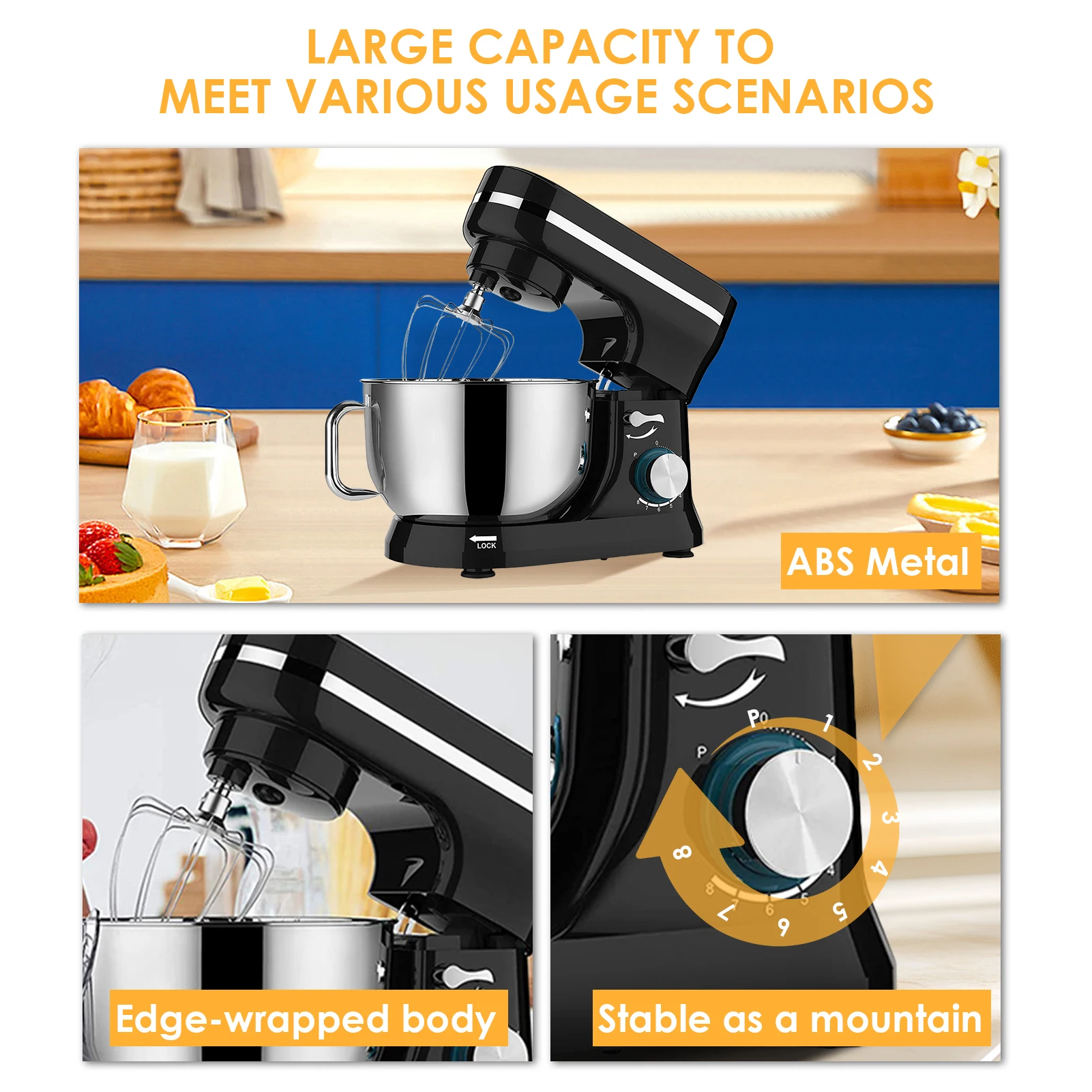 Кухонные миксеры Электрические бытовые миксеры Мощный блендер, миксер для теста с наклонной головкой и чашей для смешивания для большинства домашних приготовления пищи и выпечки