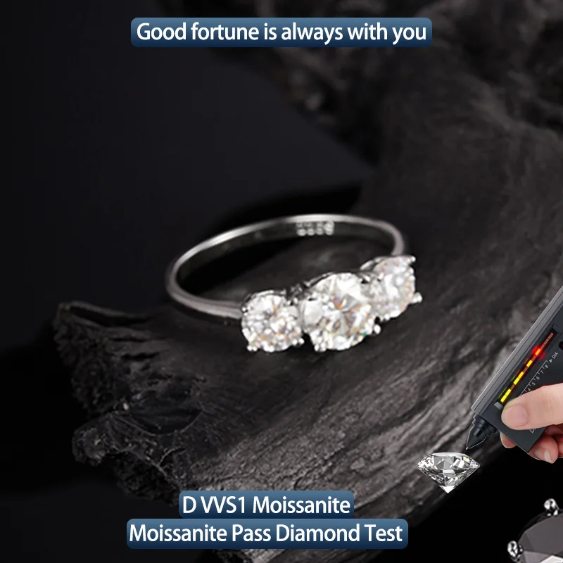

S925 Silver Moissanite Crown Ring D VVS1 Certified with Certificate Sweet Light Luxury High Design Style Proposal Wedding