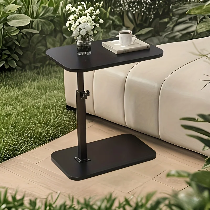 Adjustable height table - with wooden tabletop, portable sofa side table, suitable for coffee, office, and indoor/outdoor use image 3