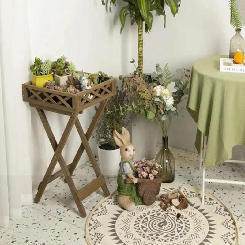 

Деревянная подставка для растений - полки для суккулентов для использования в помещении, компактный оконный садовый органайзер, стойка для декора балкона