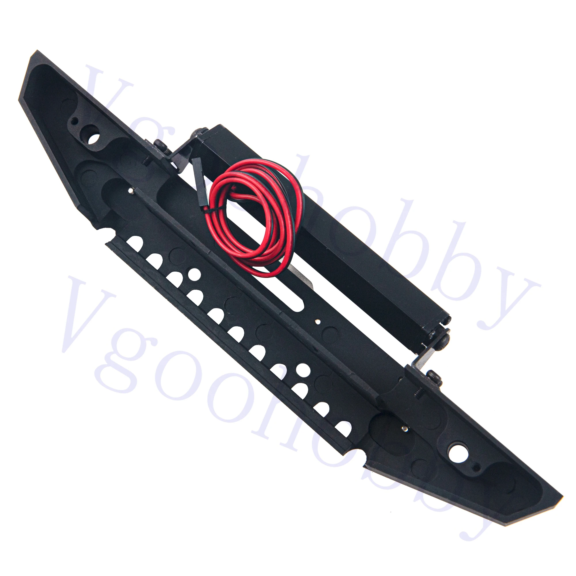 Metal Front Bumper with Lights Bar Tow Trailer for Traxxas TRX-4 Axial SCX10 90046 90047 SCX10 II 1/10 RC Crawler Car