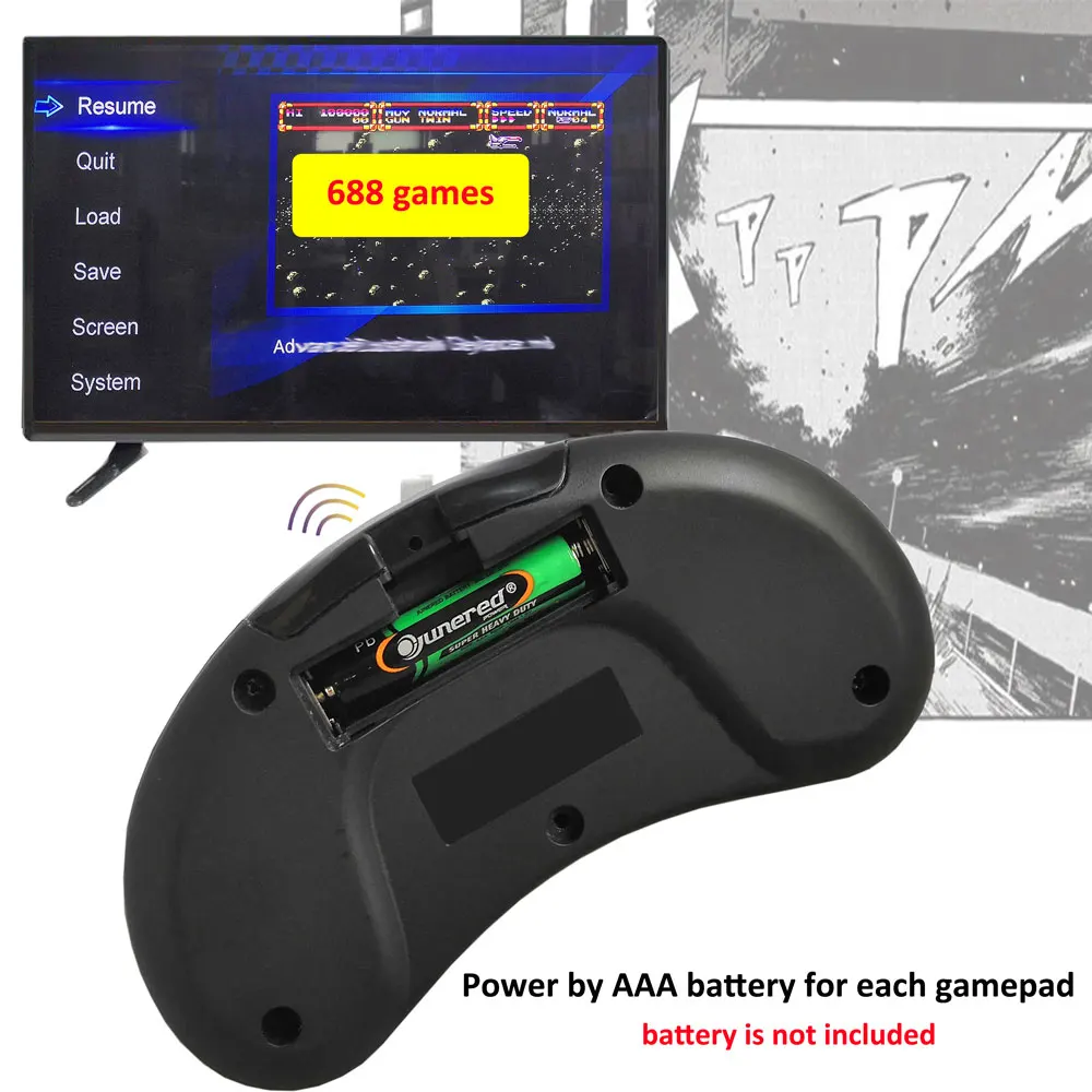 عصا لعبة اتش دي 4K لسيجا جينيسيس 16 بت HDMI-متوافق مع وحدة تحكم لاسلكية وحدة تحكم صغيرة مع 688 ألعاب ريترو لمحرك ميجا