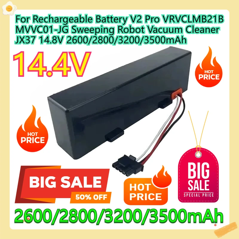 

For Rechargeable Battery V2 Pro VRVCLMB21B MVVC01-JG Sweeping Robot Vacuum Cleaner JX37 14.8V 2600/2800/3200/3500mAh