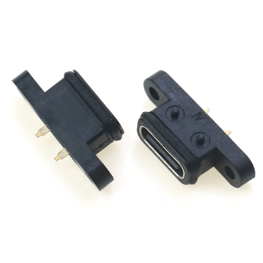 Micro USB A 2.0 Type-C 2P 4P 5P 6P 16P 2 4 6 16 Pin Waterproof Female Socket Connector W/ Screw Hole For DIY Fast Charger Cable