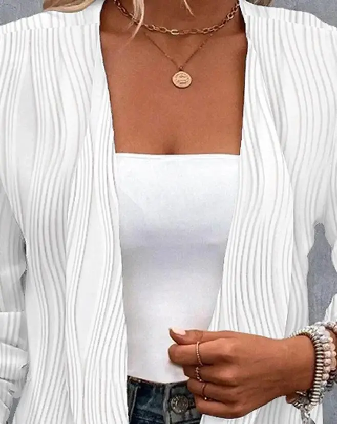 معطف نسائي مزين بأزرار مفتوح من الأمام ، معطف يومي ، أكمام طويلة ، الموضة ، الربيع ، الخريف ، جديد ،