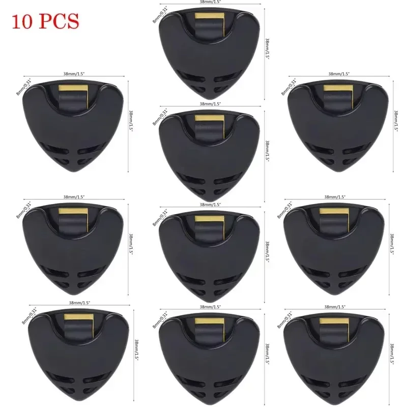 Guitar Pick Holder Case Plectrum Box Storage Plastic Self Adhesive Triangle Mediator Quick Acoustic Bass Ukulele Accessories